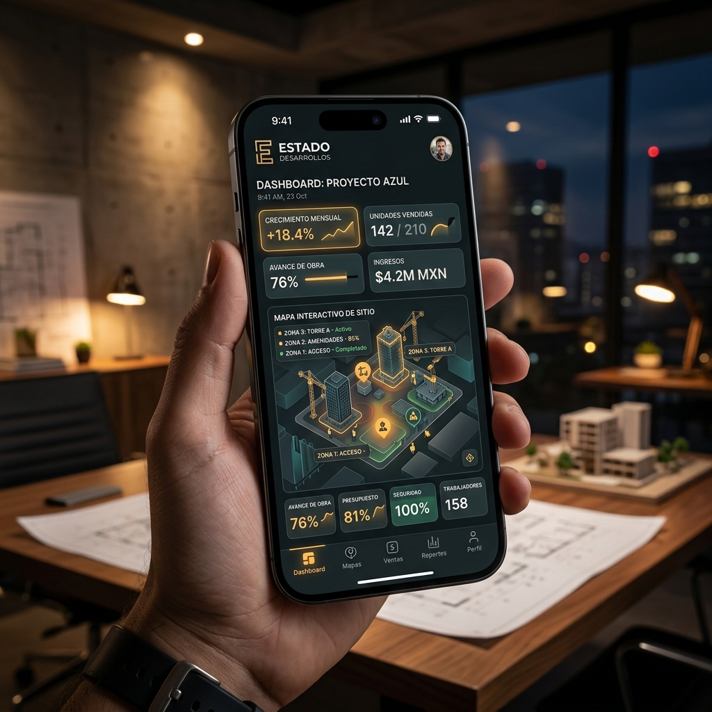Previsualización de la App Móvil Terrenos Bienestar